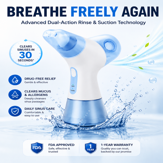 Nasal cleaning device, highlighting features and benefits.